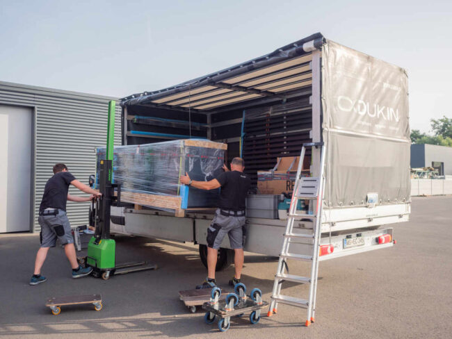 Loading the kitchen onto our van