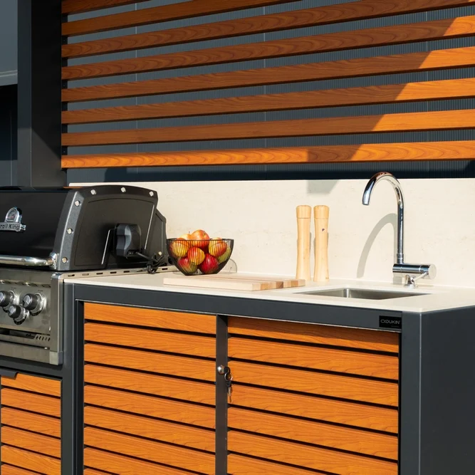 Outdoor kitchen with canopy